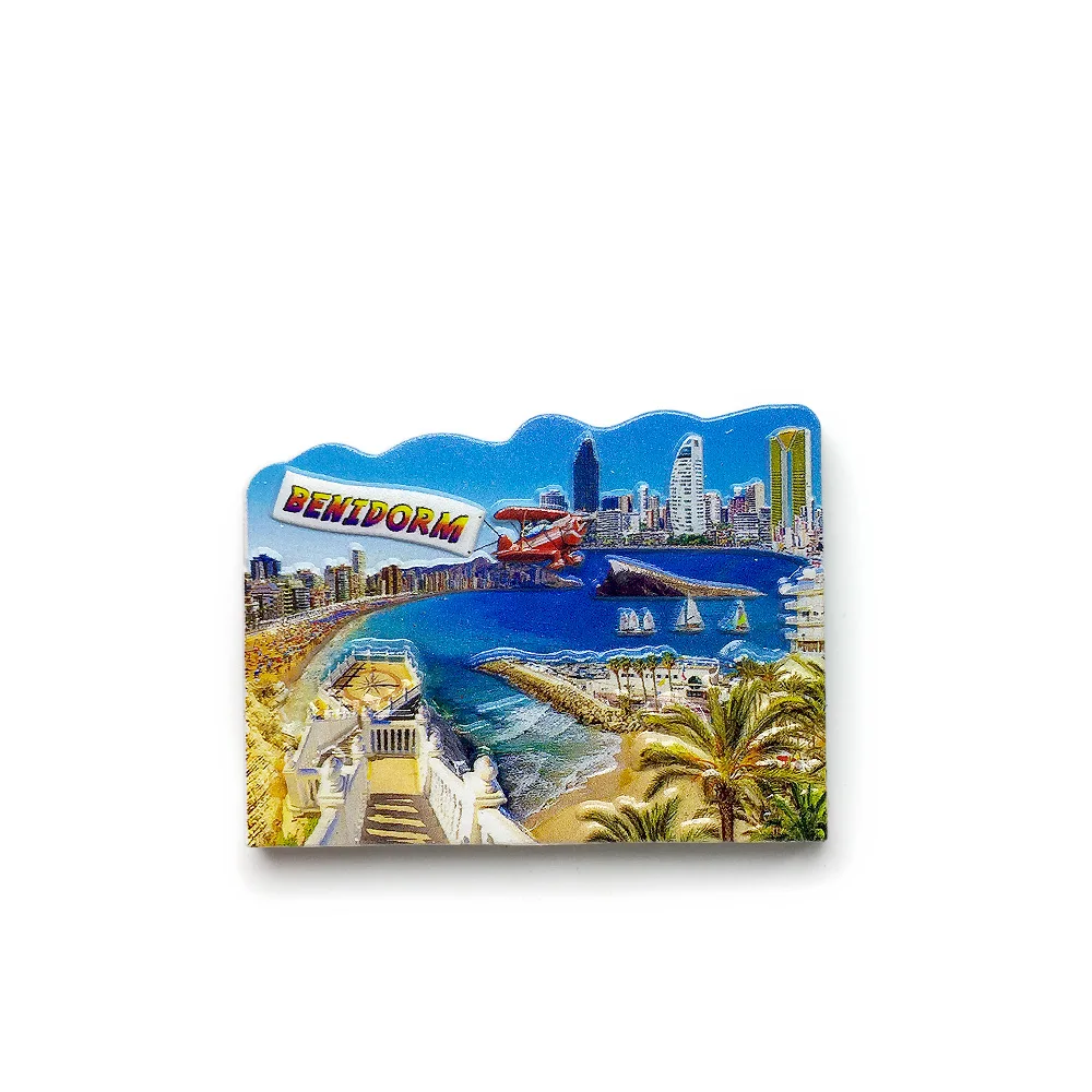 3D Resin Benidorm Fridge Magnets - Cute & Decorative Refrigerator Magnets for Home & Room Decor (Super Strong Magnets)