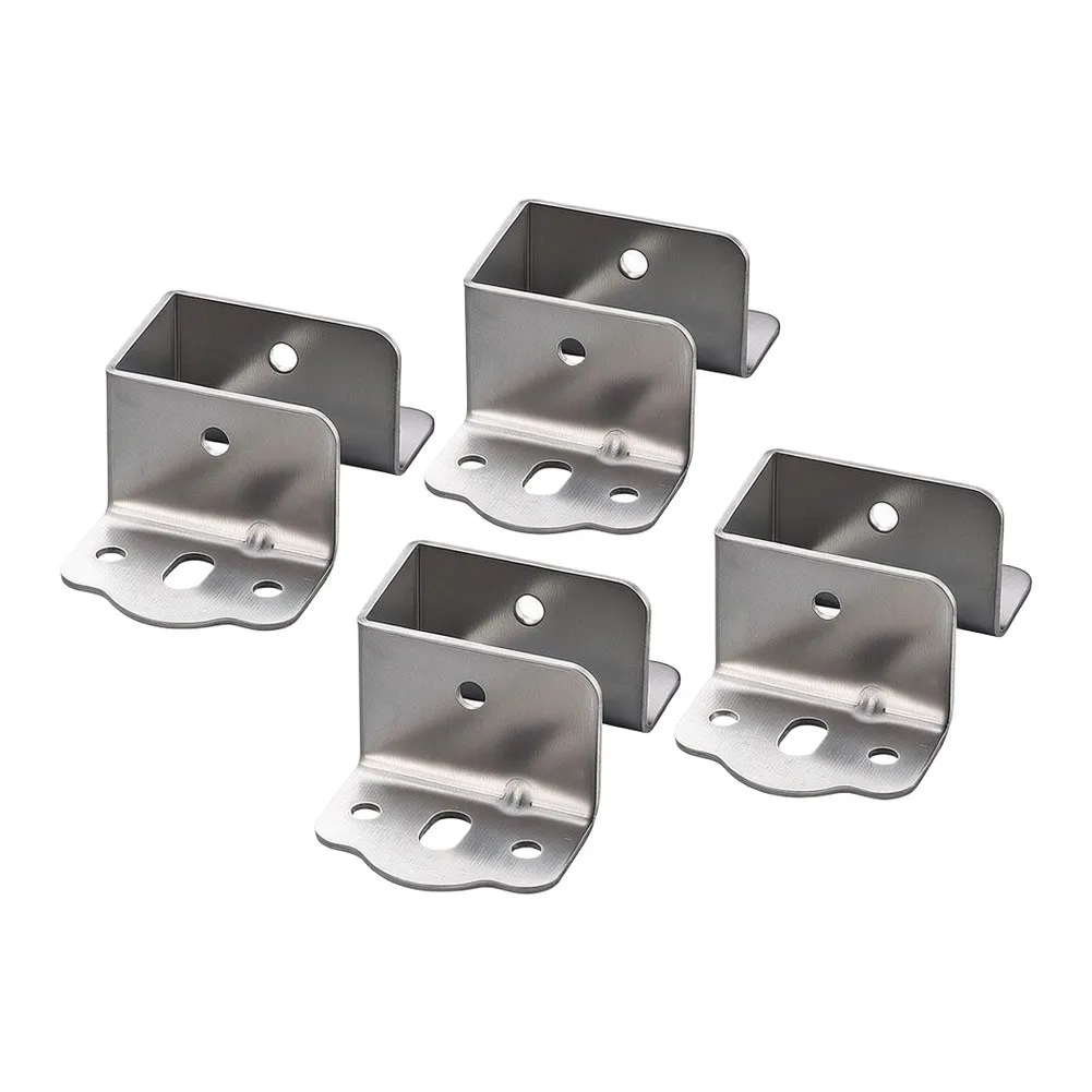 4PCS Silver Gold U Bracket Bed Rail Supports Duty Stamped Steel Corner Hinges For Wood Bed Frame Construction Repair Tool