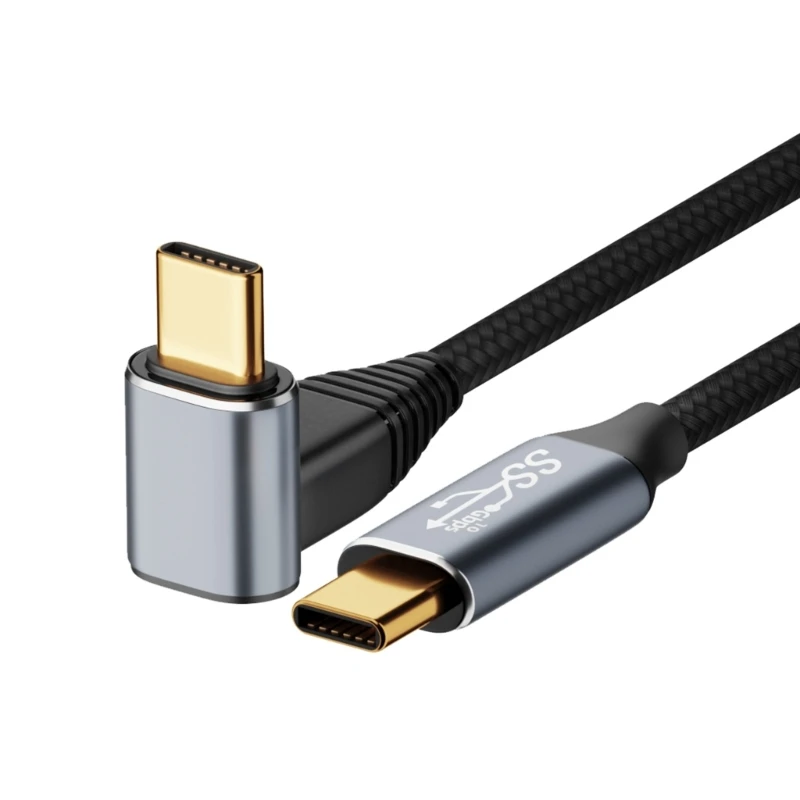 90 stopni rodzaj USB C na rodzaj USB C przedłużacz USB C z męskiego na męskie/kabel męski na żeński 100W type-c PD przewód szybkoładujący