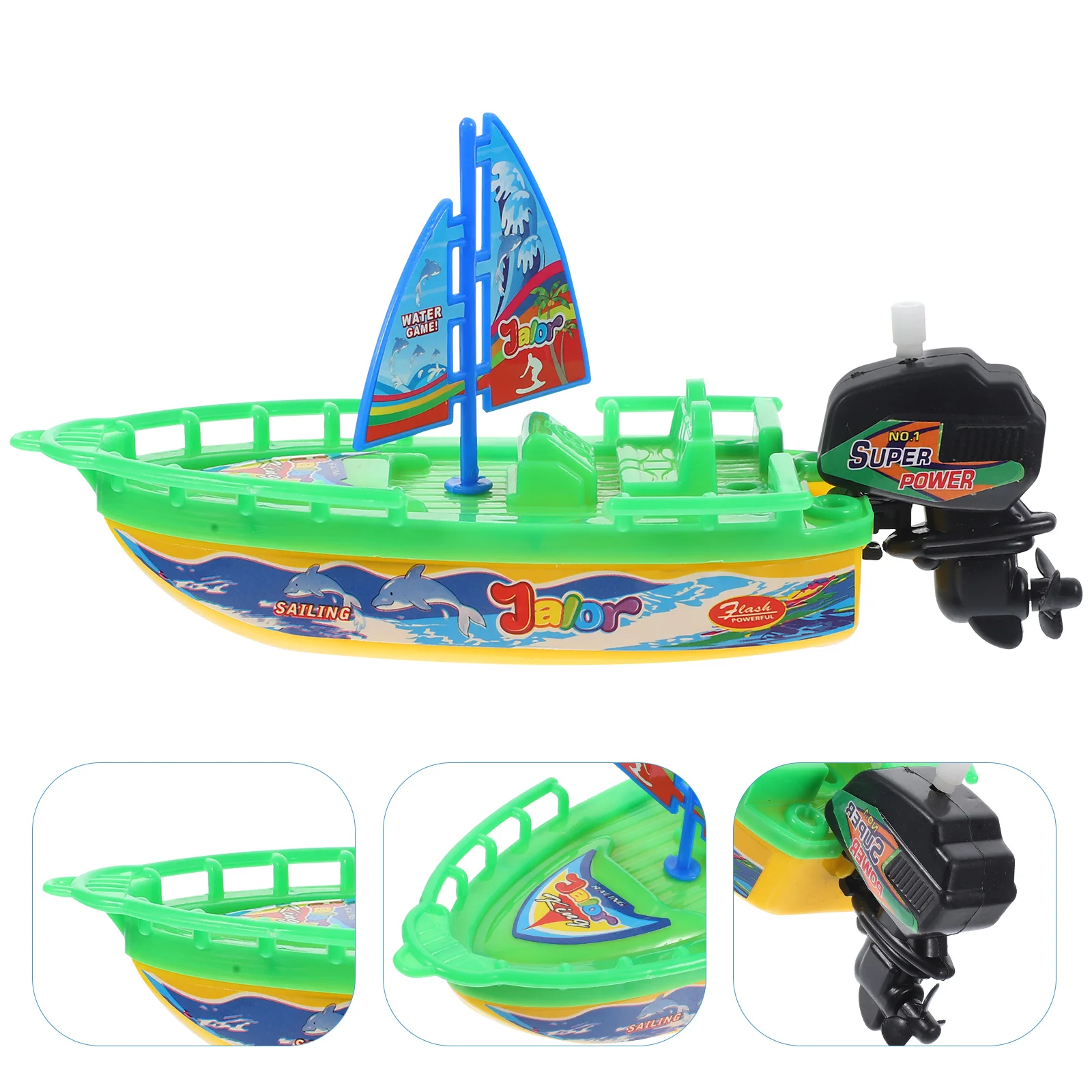3pcs Sailing ของเล่นสุ่มสีลอย WIND UP Bath ว่ายน้ํา Speedboat อ่างอาบน้ําเด็กสระว่ายน้ําของเล่น