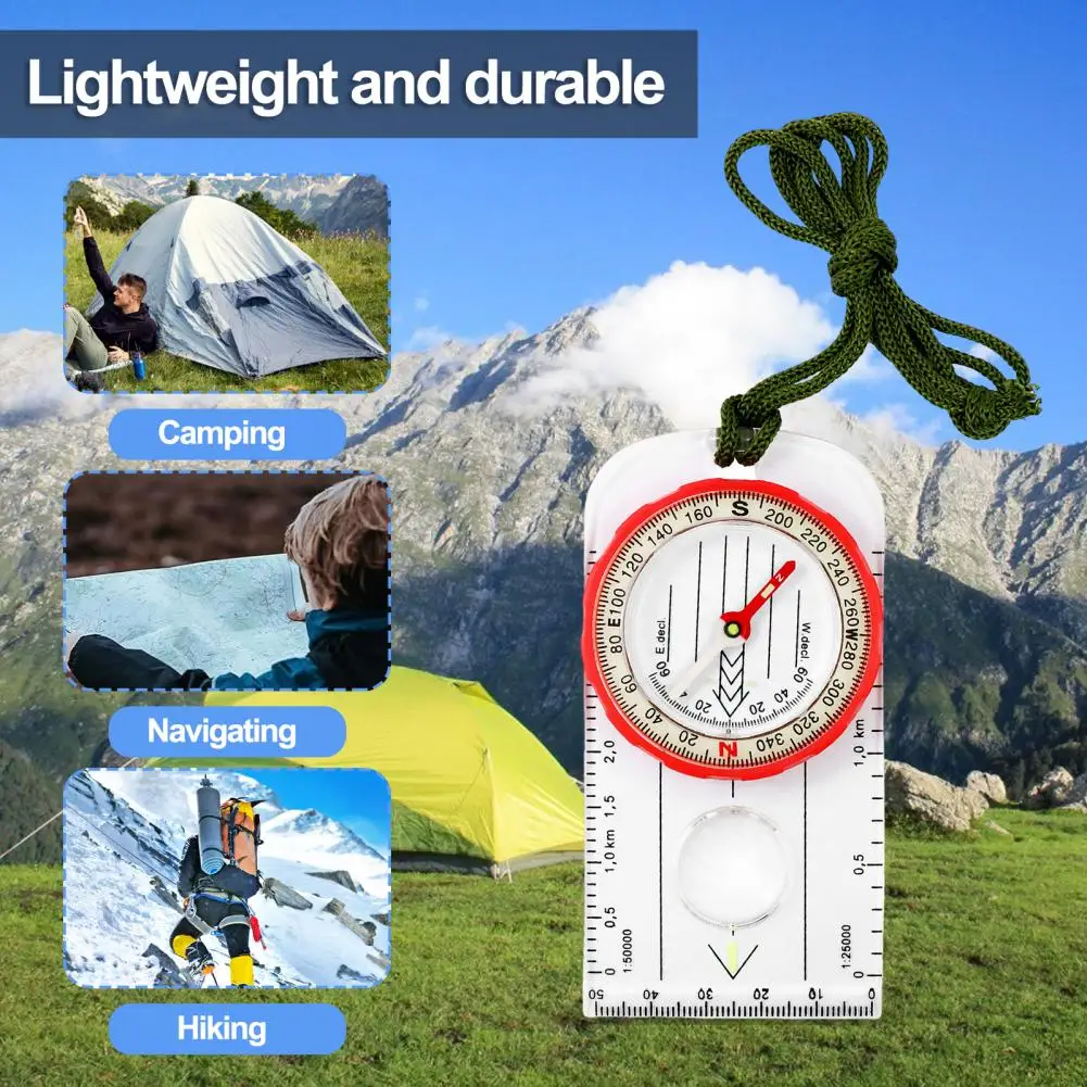 

Orienteering Compass Minimalist Design Compass Portable Survival Compass Accurate Pointing Scale 360-degree Rotating for Hiking