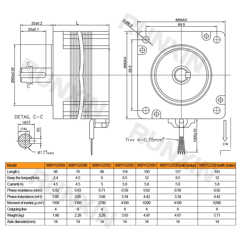 RXTNC Nema34 Hybrid 2-Phase 86 Stepper Motor Kit 2.4N 4.5N.m 8.5N.m 12N.m +MA860H Driver With Fan For CNC Parts 3d Printer