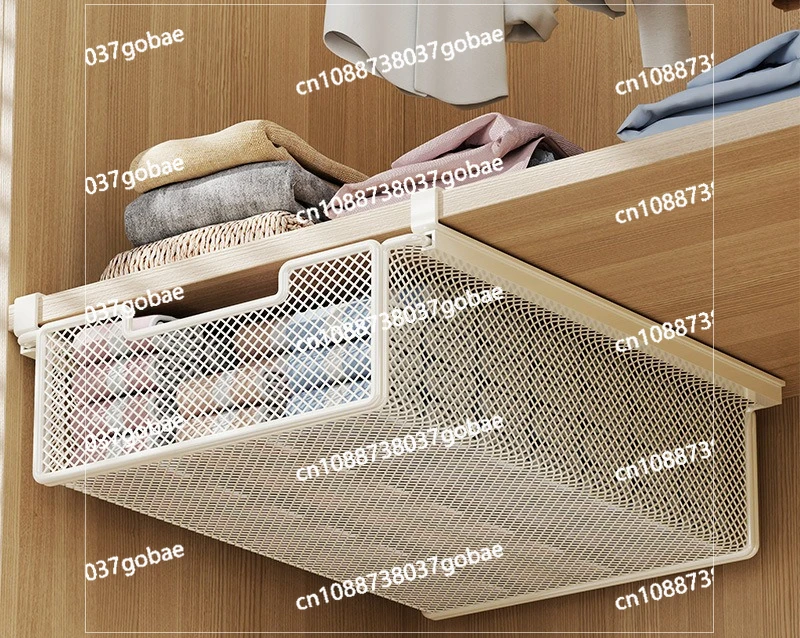 Below the wardrobe drawer hanging basket clothes storage layered rack household hanging space saving clothes finishing baffle