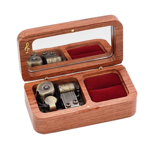 

Wholesale Custom Wedding Ring Music Box Rectangular Music Box Engagement Proposal Creative Gift DIY Engraving