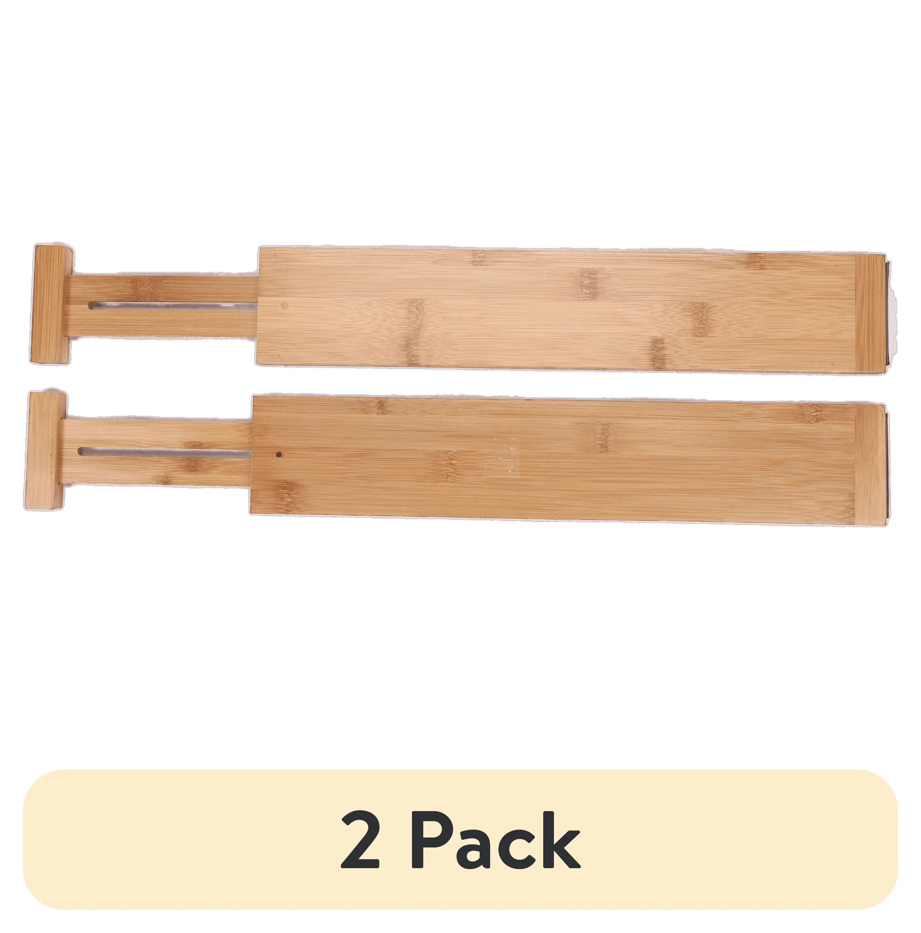 

(2 pack) 2PC Bamboo Kitchen Organizer Expandable Drawer Dividers, 17.5-22.8x0.59x3.1in