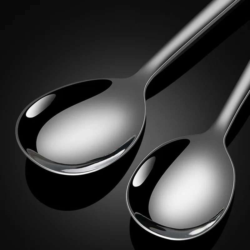 15 cm Silver Stainless Steel Round Spoon Western Spoon Stirring Spoon Mirror Multifunctional Round Spoon C1