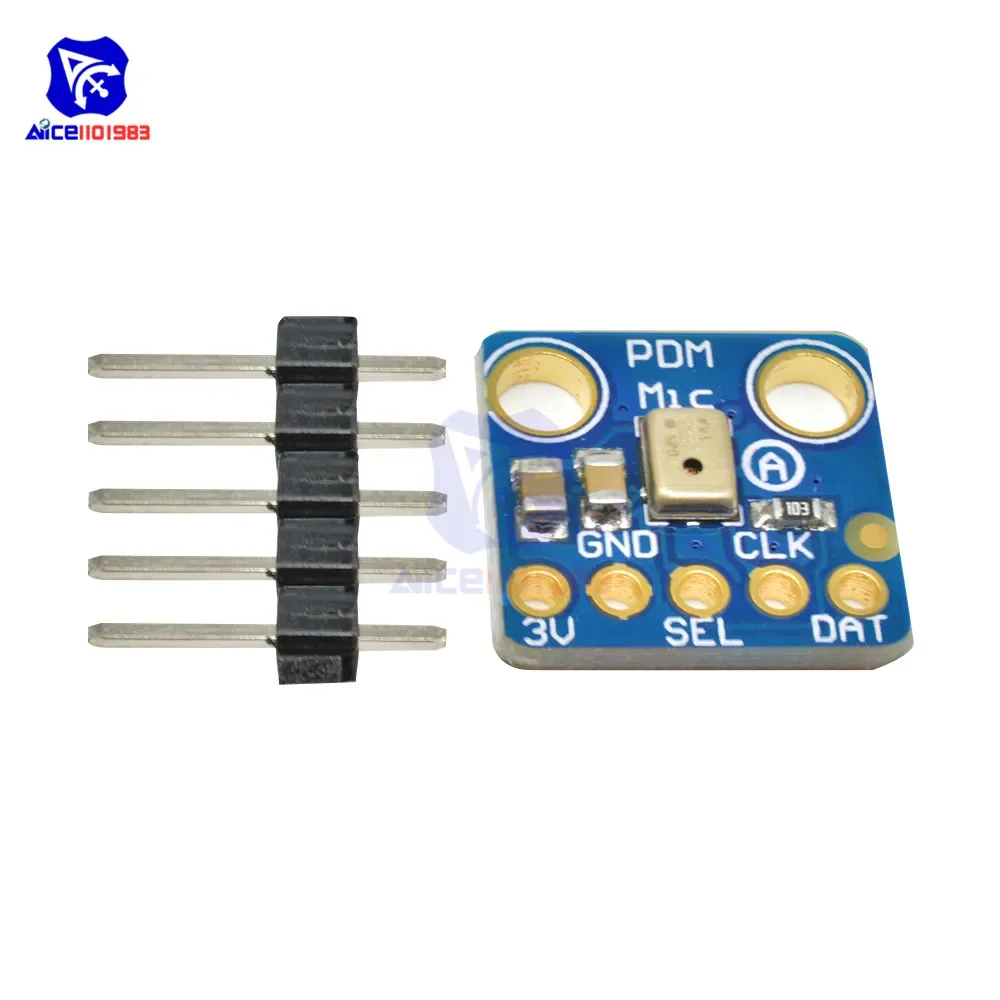 diymore MP34DT01 PDM Digital MEMS Microphone Module Simple Pulse Density Modulation Output Small Omnidirectional Microphone