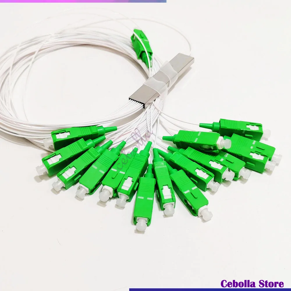 10pcs/lot 1X2 PLC Fiber Splitter SC/APC SM 0.9mm G657A1 connectFree 1m FTTH PLC splitter sc apc PVC free shipping