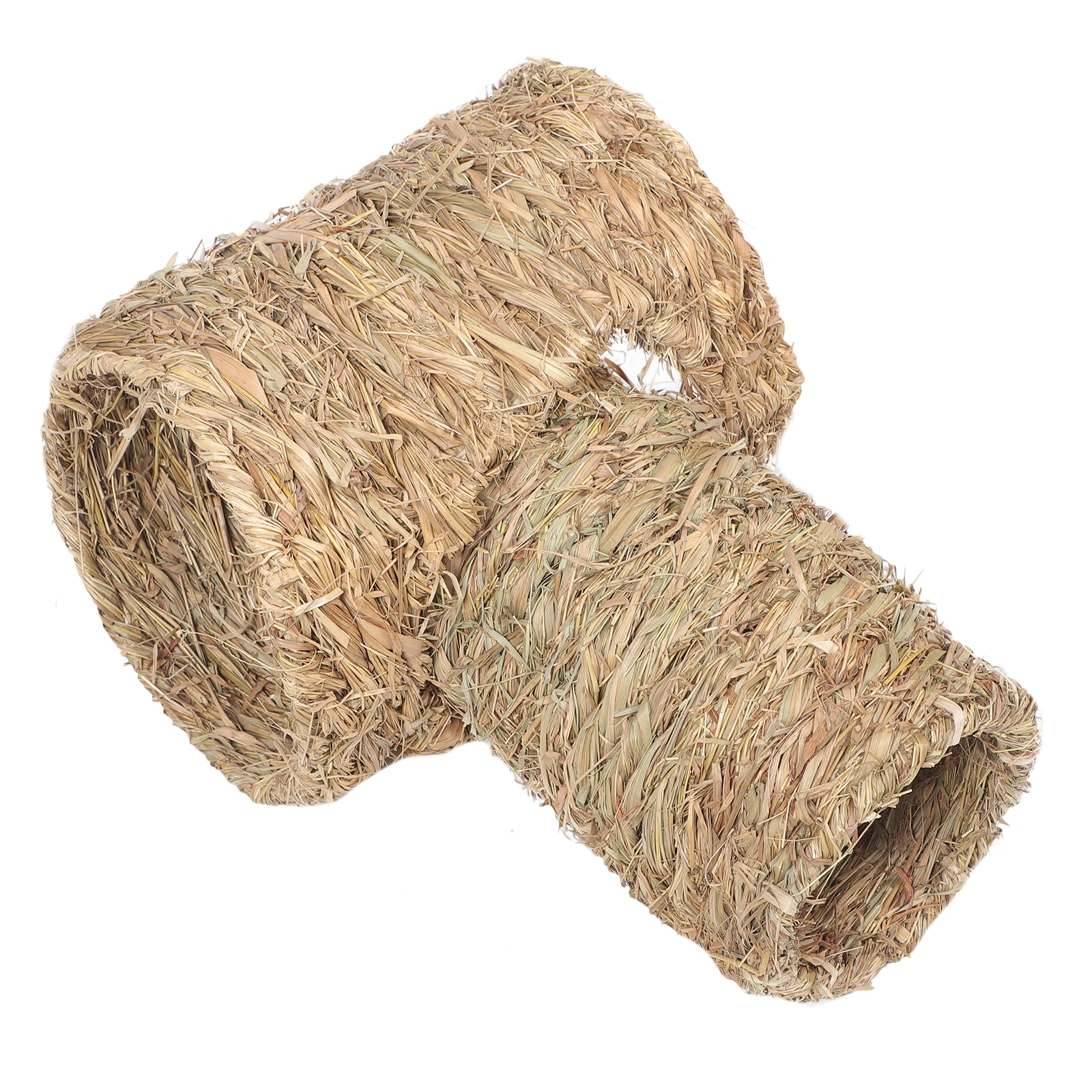 

2Pcs Hamster Straw Tunnel Hideout Small Pets Play Exercise Fun Durable Woven Material Guinea Pig Chinchilla Hiding Nest
