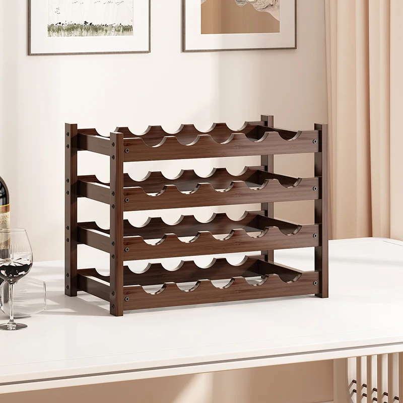 

Red wine rack, storage rack, household living room, simple desktop, small wine cabinet, wine grid, bar counter, wine decoration