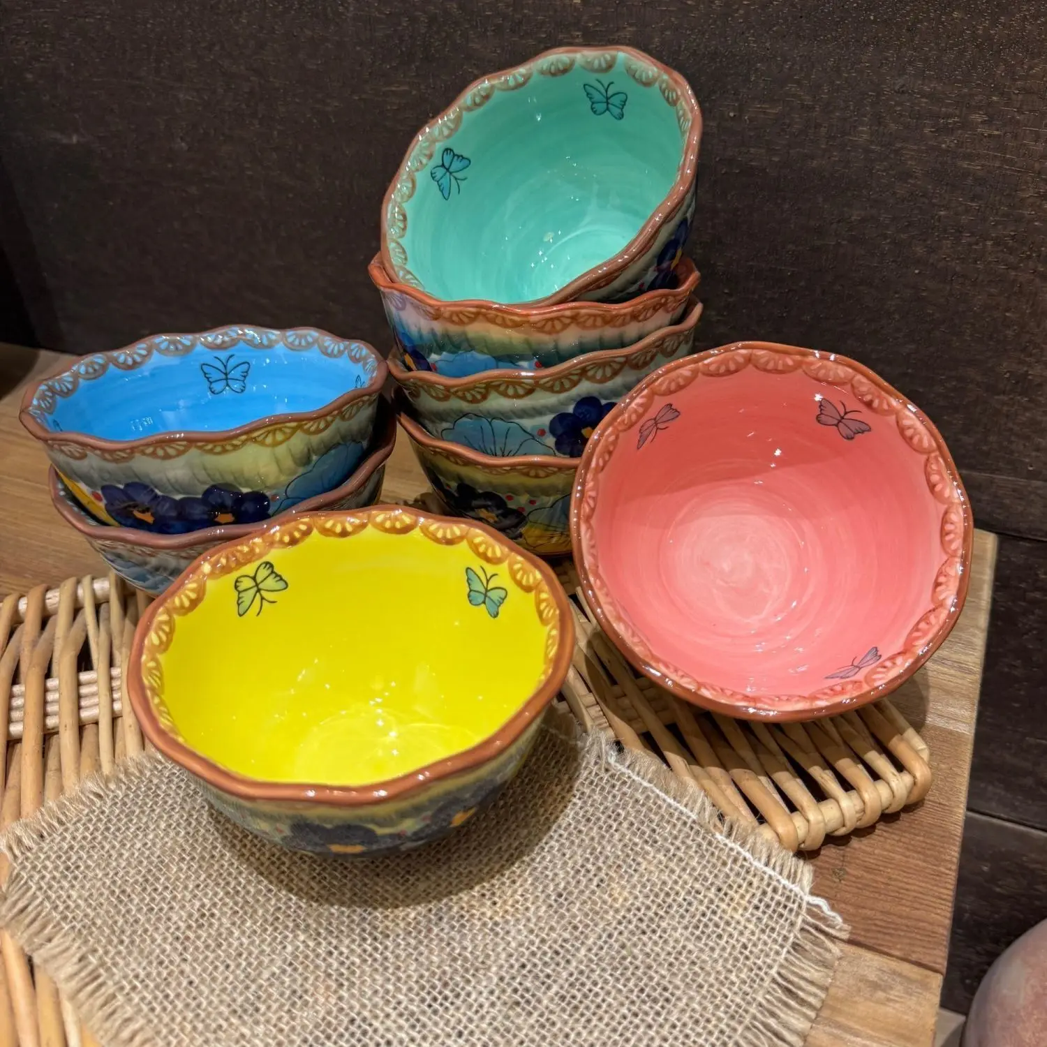 5-inch Polish style rice bowl with good-looking underglaze color beautiful household bowl exquisite ceramic tableware with lace