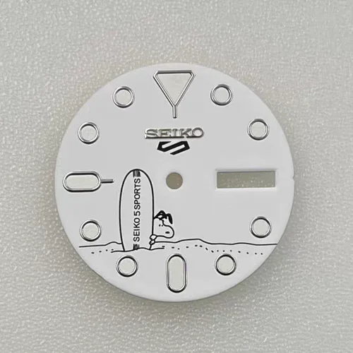 Esfera NH36 de 28,5mm, calendario dual, nuevo reloj mecánico luminoso verde C3 para Seiko mod