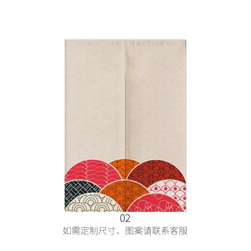 VIKAMA Japanese Mount Fuji Cherry Blossom Door Curtain Restaurant Entrance Partition Curtain Linen Kitchen Bedroom Half Curtain