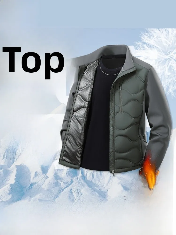 

Paul 2025 Мужская зимняя рабочая одежда на пуху Jaet, мягкая теплая белая верхняя одежда Du down для взрослых средней длины, модная городская одежда