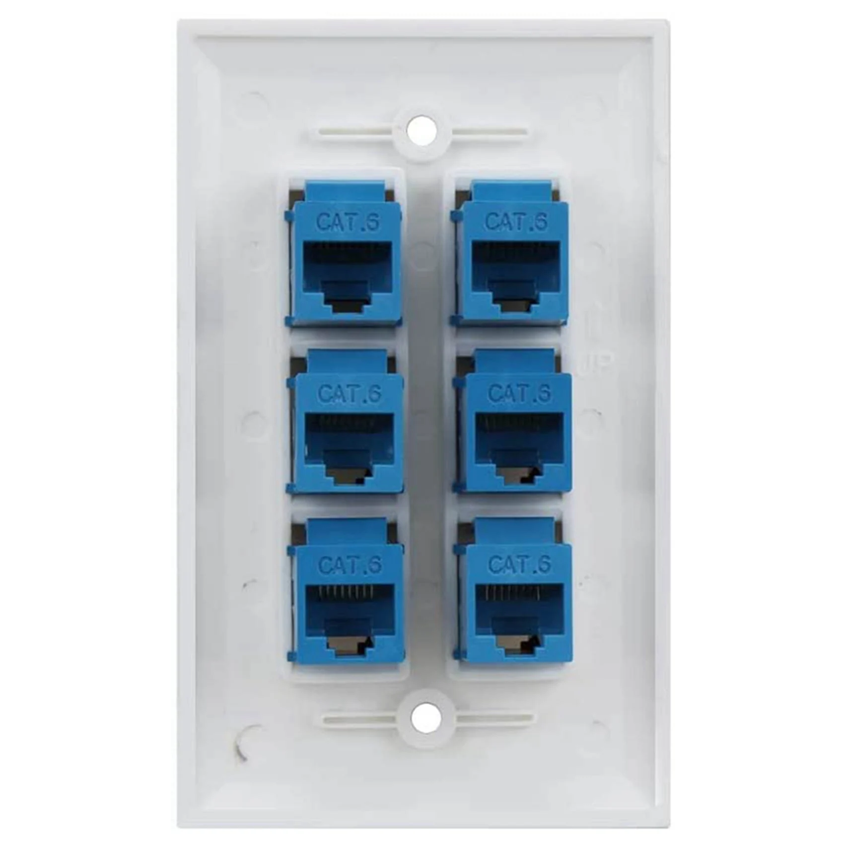

Stylish-2X Cat 6 Ethernet Wall Plate 6 Port,Ethernet Wall Plate Female-Female Removable Compatible With Cat7/6/6E/5/5E