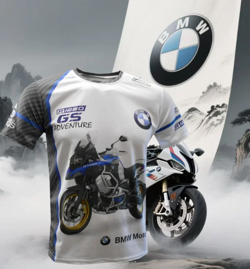 

2025 Summer BMW R1250GS Motorcycle Men's Quick-Drying T-Shirt Cycling Suit Racing Suit Short Sleeve Casual Breathable Fashion