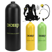 DIDEEP Outdoor Snorkeling Gear Kit Diving Respirator 4L Oxygen Tank Breathing Regulator Adjustable Backpack