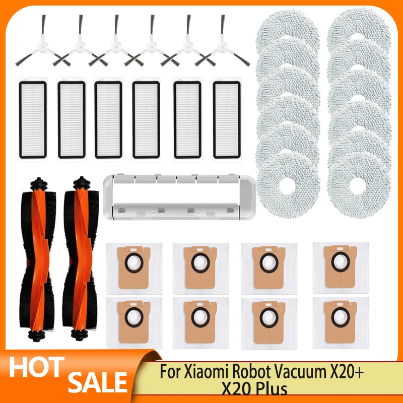 Zubehör für Xiaomi Roboter Vakuum x20/x20 plus Ersatz Hauptseite bürste Hepa Filter Mop Stoff Staubbeutel Teile