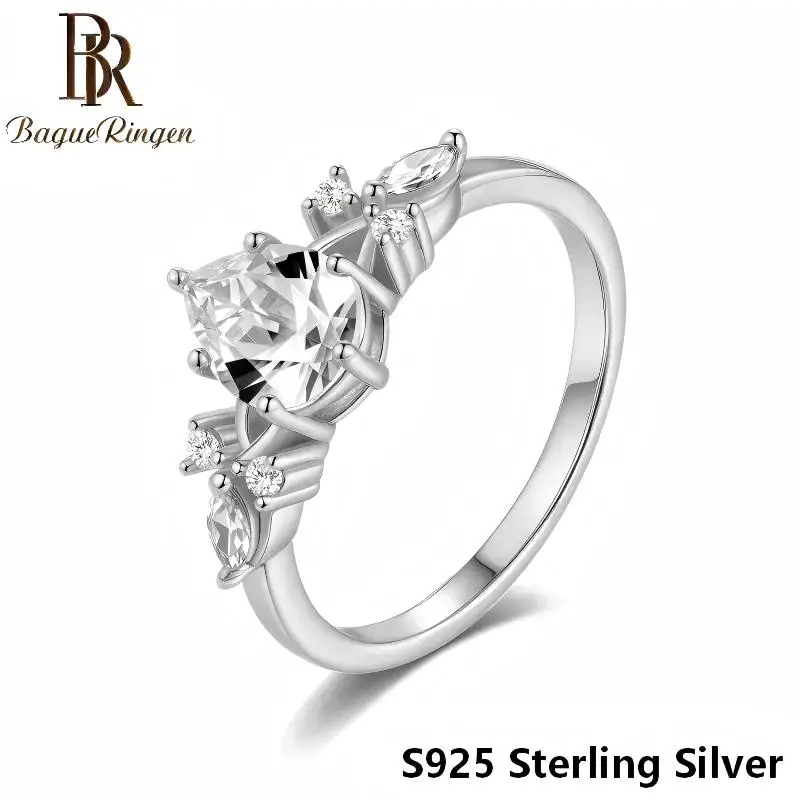 S925 Silver 1.25 Carat Teardrop-Shaped Moissanite Ring for Women, Unique Design with Elegant Style