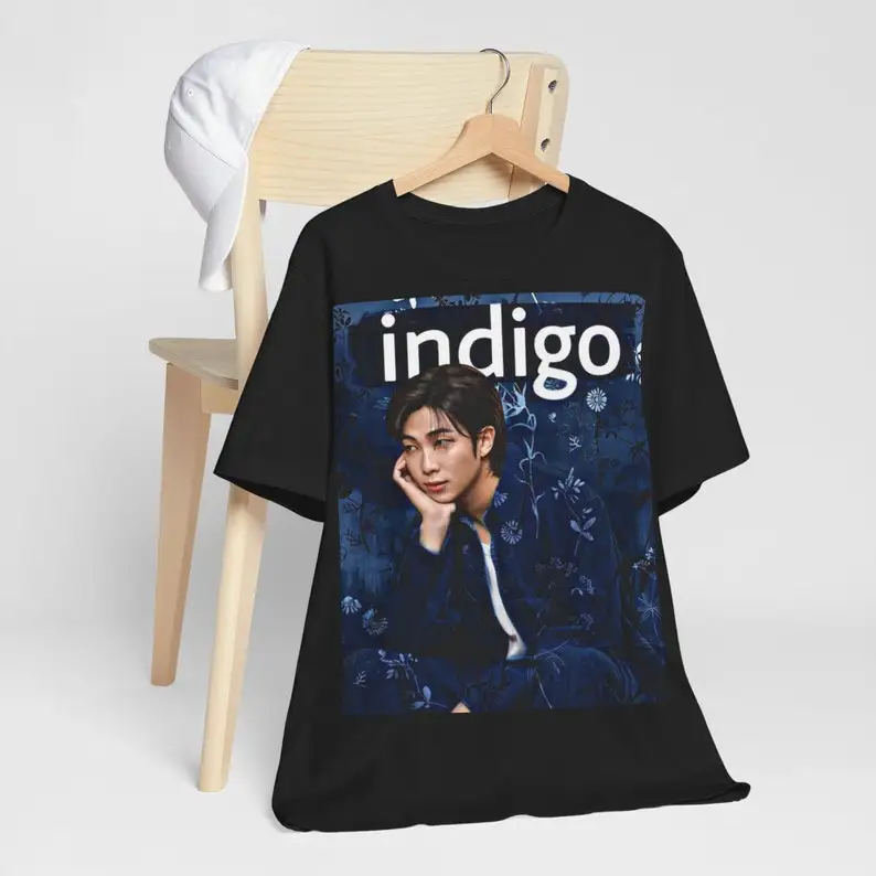 Unisex ShortSleeved Jersey Indigo RM Album Exclusive Design Absolute Comfort Unique Style Versatile KPop Fanwear tshirt