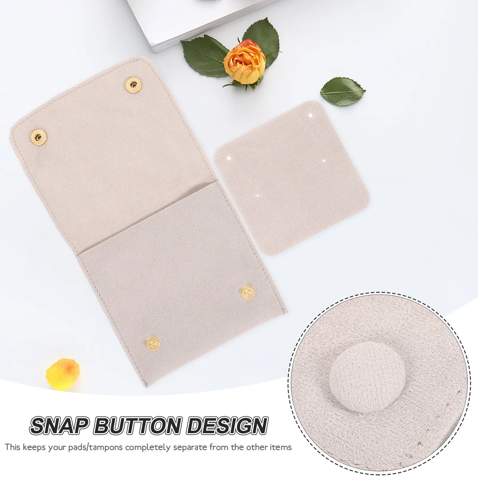 

Elegant Small Jewelry Pouch Safe Gentle Fabric with Snap Closure for Watch Necklace Earring Ring Bracelet Jewelry Gift Packing