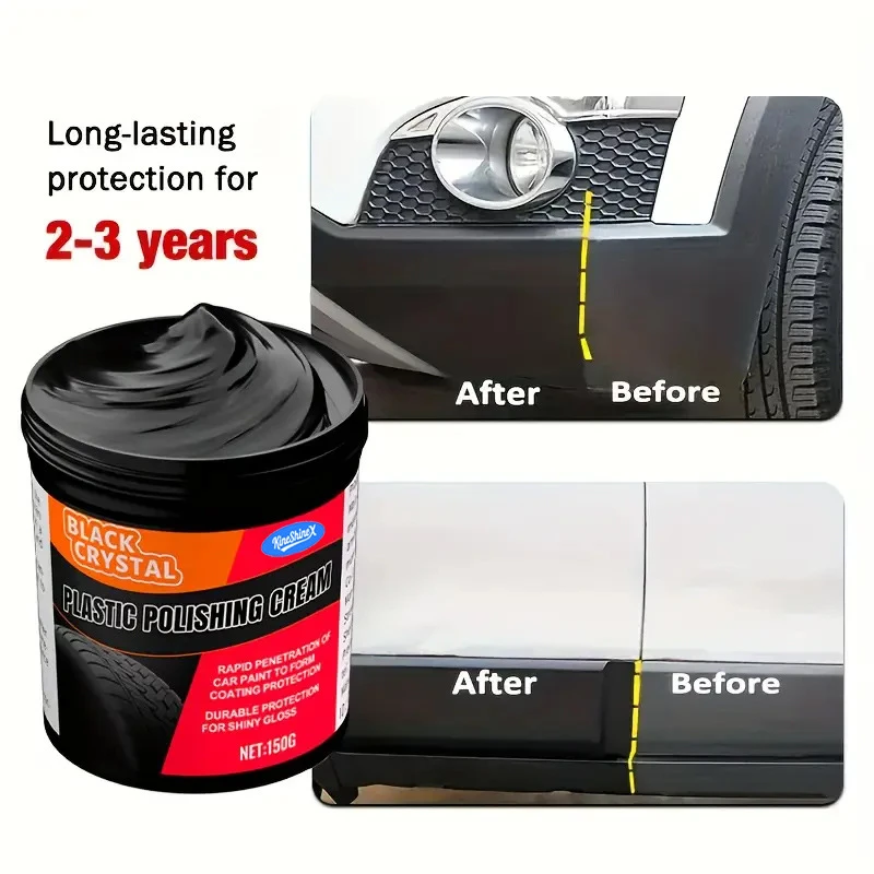 150g Car Plastic Trim Restorer Black Crystal Polishing Cream Anti-Aging Coating for Faded Plastic Parts Lasts 2-3 Years 2026 NEW