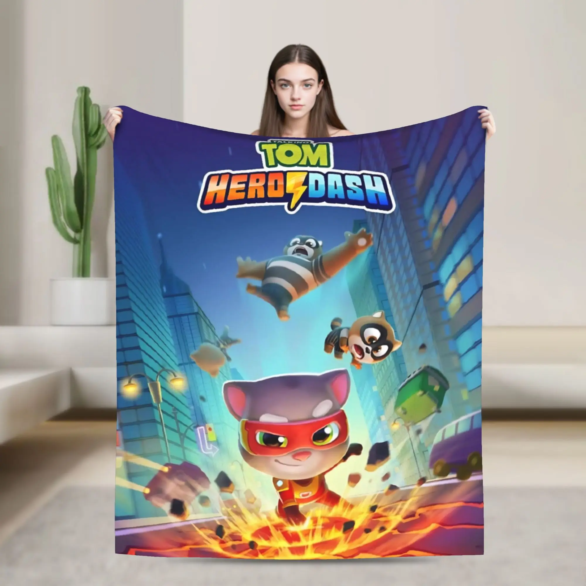 T-Talking T-Tom And F-Friends Throw Blanket for Couch  Soft Fuzzy Plush Blanket 50x60 Inch Multi-size Bedspread for All Seasons