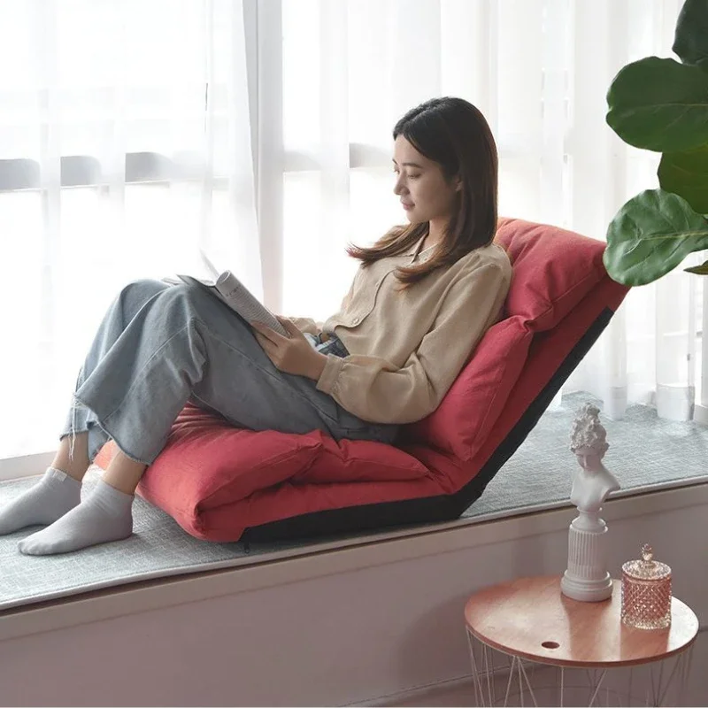 

Nordic Lazy Sofa Tatami Bedroom Bay Window Bed Backrest Chair Foldable Single Small Sofa Reclining Cushion Living Room Furniture