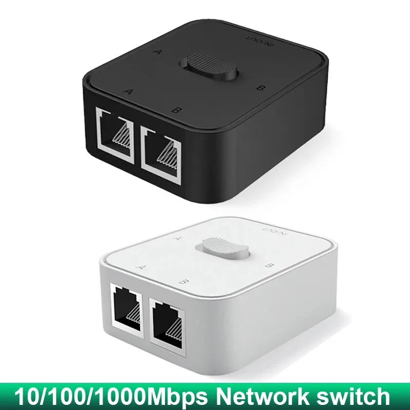 

2 Port Gigabit Network switch RJ45 Switch Network Splitter Cable Extender 1000mbps Selector Power Free 2 Way adapter Connector