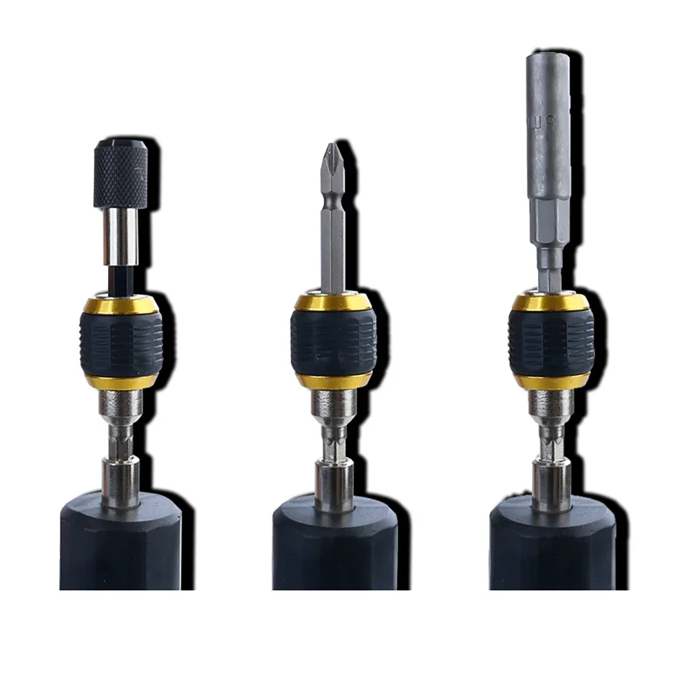 60mm 1/4" Hex Handle Quick Coupling Drill Bit Depth Magnetic Screwdriver Bit Quick Change Adapter Converter   ﻿