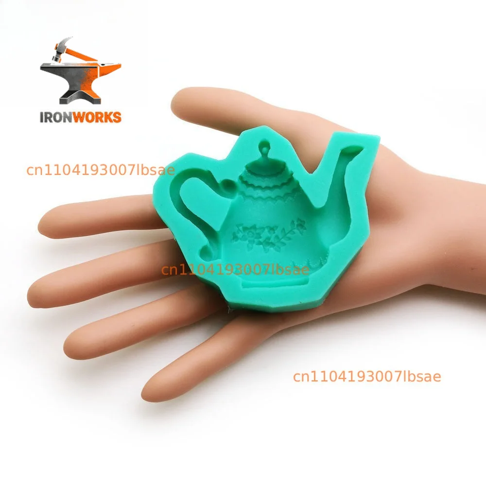 Teapot shape silicone mold fondant chocolate biscuit mold, handmade clay mold