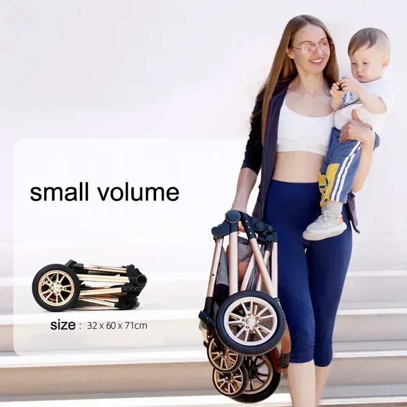 2025 New baby stroller High landscape 3 in 1 baby carriage Luxury Pushchair Baby Cradel Infant Carrier kinderwagen car 2in1