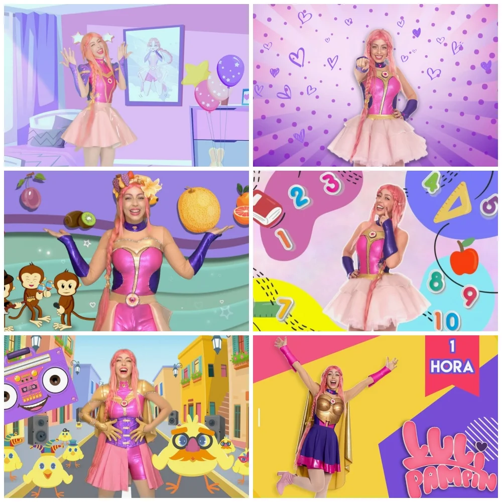 

Girl's Birthday Party Decoration Backdrop Cute Luli Pampín Cumpleaños Pink Background Kid Gift Supplies Photography Studios Prop