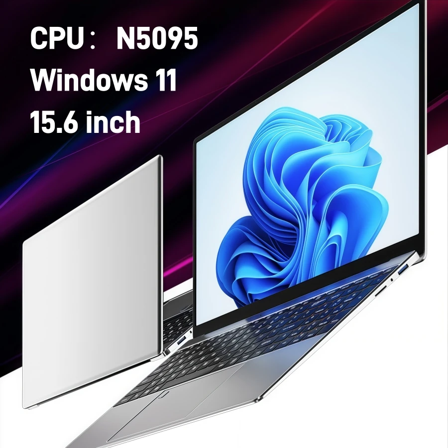 كمبيوتر محمول للألعاب Intel N5095 مقاس 15.6 بوصة، كمبيوتر محمول محمول IPS 16GB 32GB DDR4 512GB 1TB SSD Windows11 صفقات لوحة المفاتيح بإضاءة خلفية
