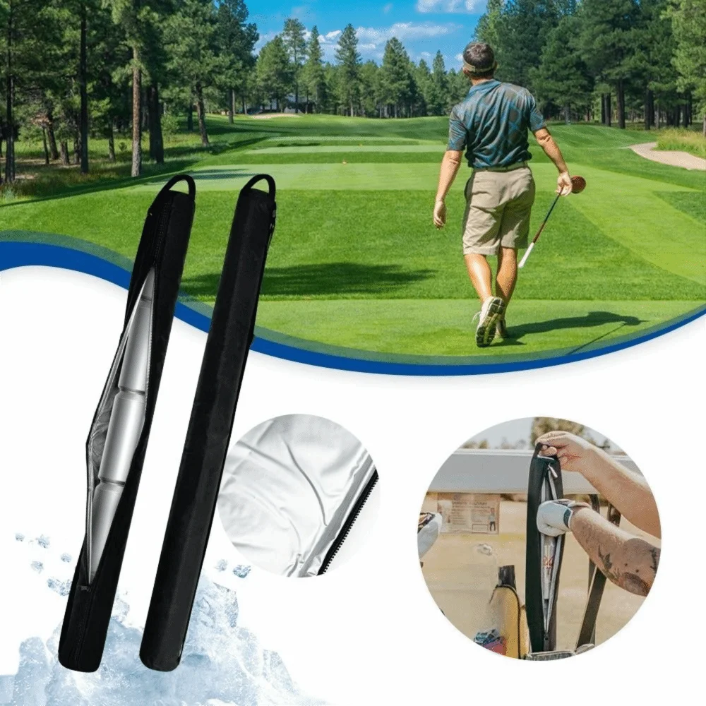 

Oxford Cloth Golf Beer Cooler Sleeve Insulated Design Lightweight 7 Can Insulated Cooler Sleeve with Shoulder Strap Waterproof