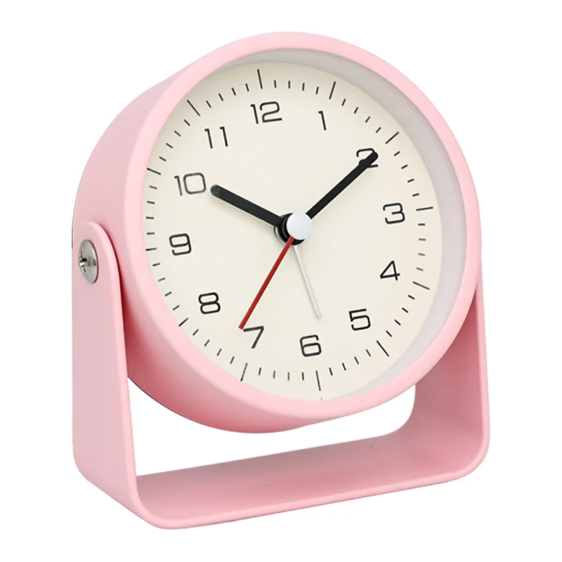 

Children's Metal Desktop Alarm Clock Student Dedicated Silent Clock Timer Desktop Quartz Clock 3 Inch Solid Color Alarm