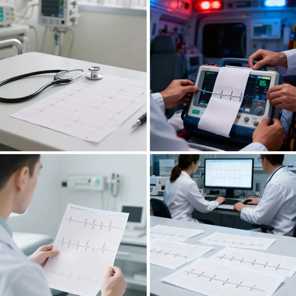 Recording Paper of Electrocardiogram ECG EKG Machine 50mm*20m/80mm*20/110mm*20m /210mm Electrocardiograph Thermal Printer Paper view 6
