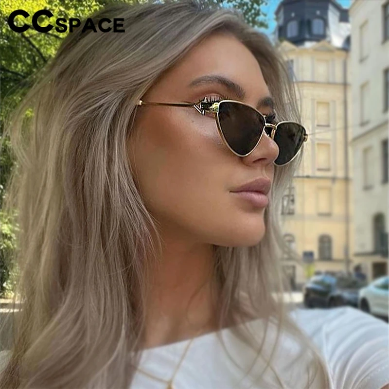 New In Triangle Cat Eye Sunglasses Fashion Luxury Female Metal Sunscreen Suneyeglass PARTY Sand Perform Gafas De Sol 300459