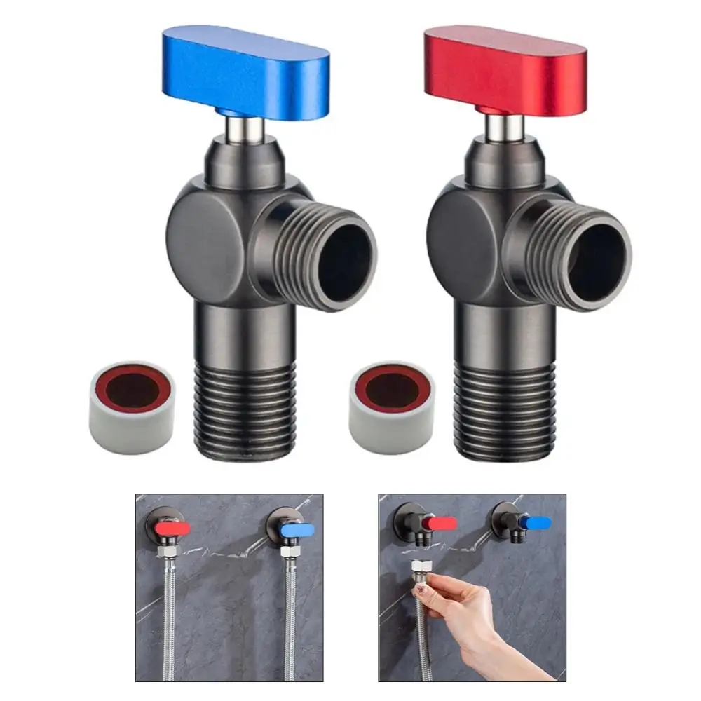 

Высококачественный красный, синий регулирующий клапан для воды, латунный латунный угловой клапан для холодных и горячих отходов, угловой клапан для ванной комнаты