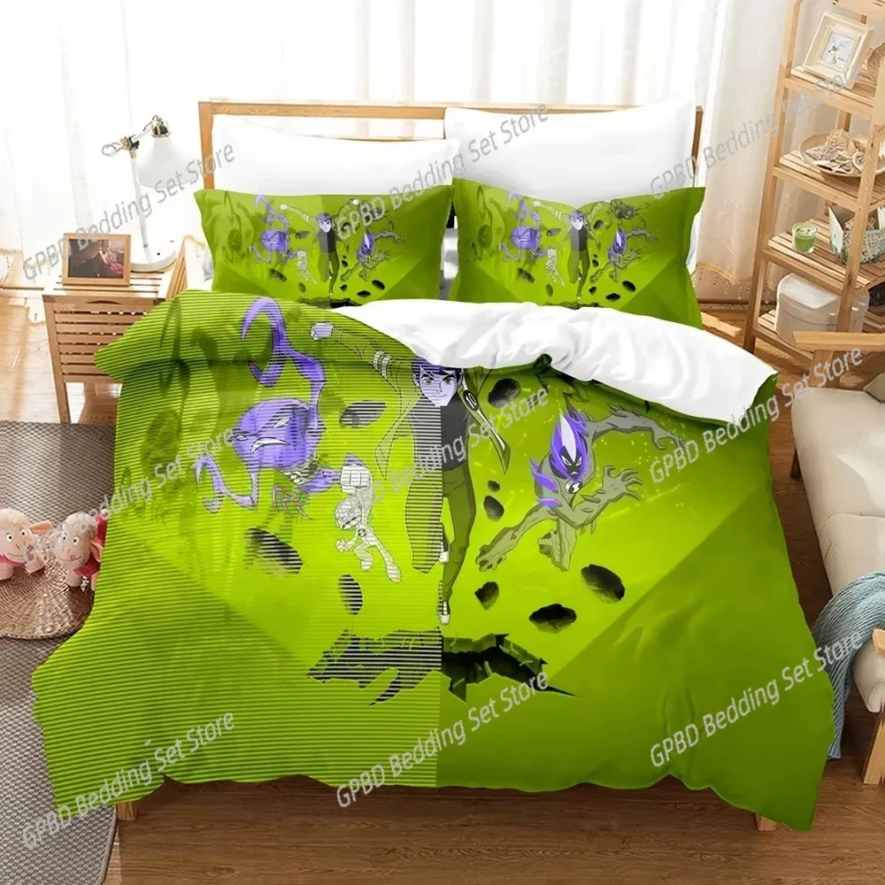 Cartoon Teenage Hacker Ben Bedding Set Bedroom Soft Modern Bedspreads Comefortable Kids Duvet Cover Quilt Cover And Pillowcase