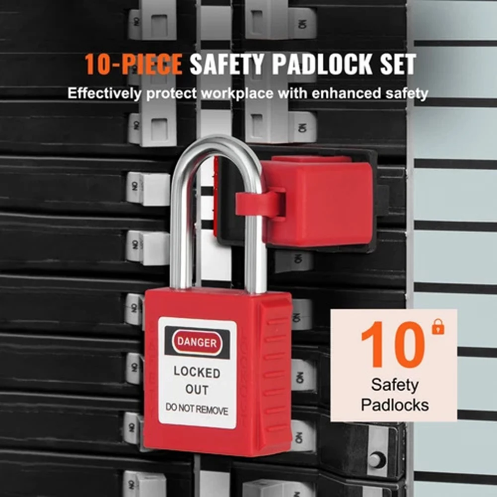 5pcs Tagout Lock Set with Anti Mispulling and Waterproof Features for Security Management in Harsh Environments