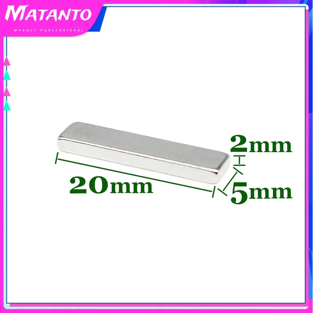 10/20/50/100PCS 20x5x2mm Strong Block Magnets N35 Permanent Neodymium Magnet Rectangular Rare Earth Magnet