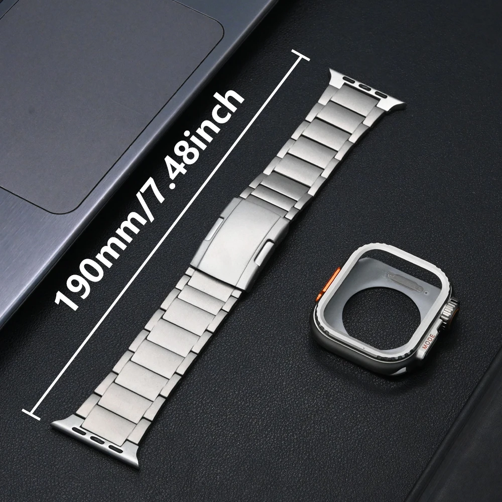 Men Titanium Band for Apple Watch Strap 49mm 46mm 45mm 44mm Replaced Case+Bracelet Accessories for Iwatch Series 10 9 8 7 Ultra