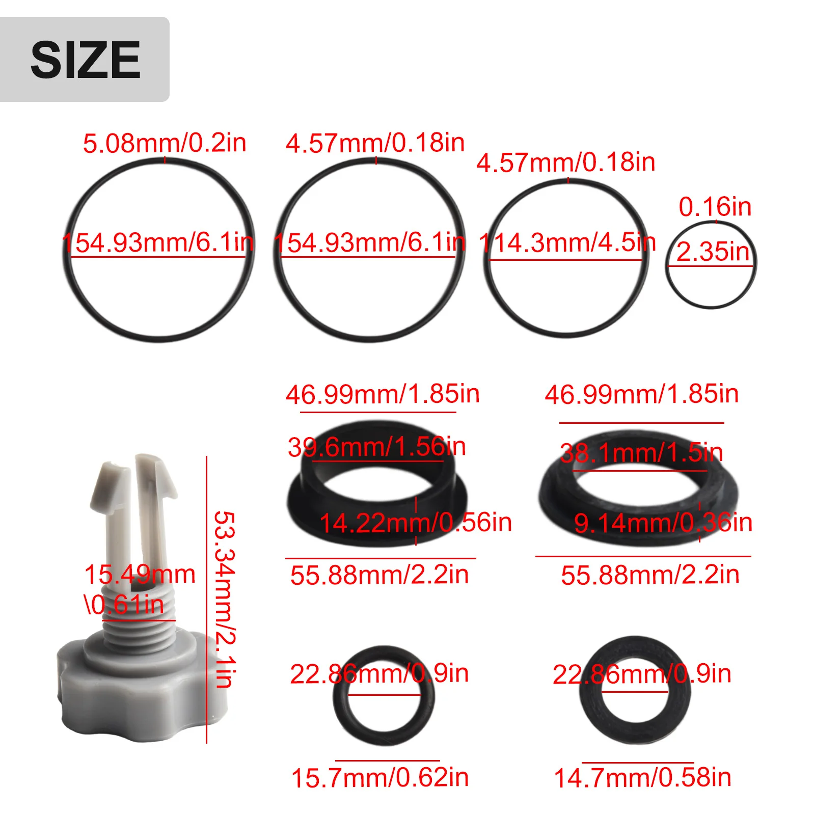 Air Release Valve O-Rings Seal Gasket Part Repair Set For Intex Sand Filter Pump Swimming Pool Replacement O-Rings Seal