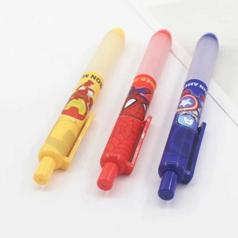 Wunder Spiderman Iron Man Kapitän Amerika Cartoon Presse Gel Stift coole Jungen große Kapazität schnell trocknende Schwarz wasser Stift Briefpapier