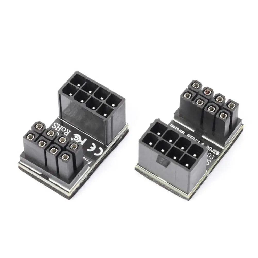 Adaptador angular de 180 graus para placa gráfica, Conector de direção hidráulica VGA, Atx fêmea de 8 pinos macho de 8 pinos