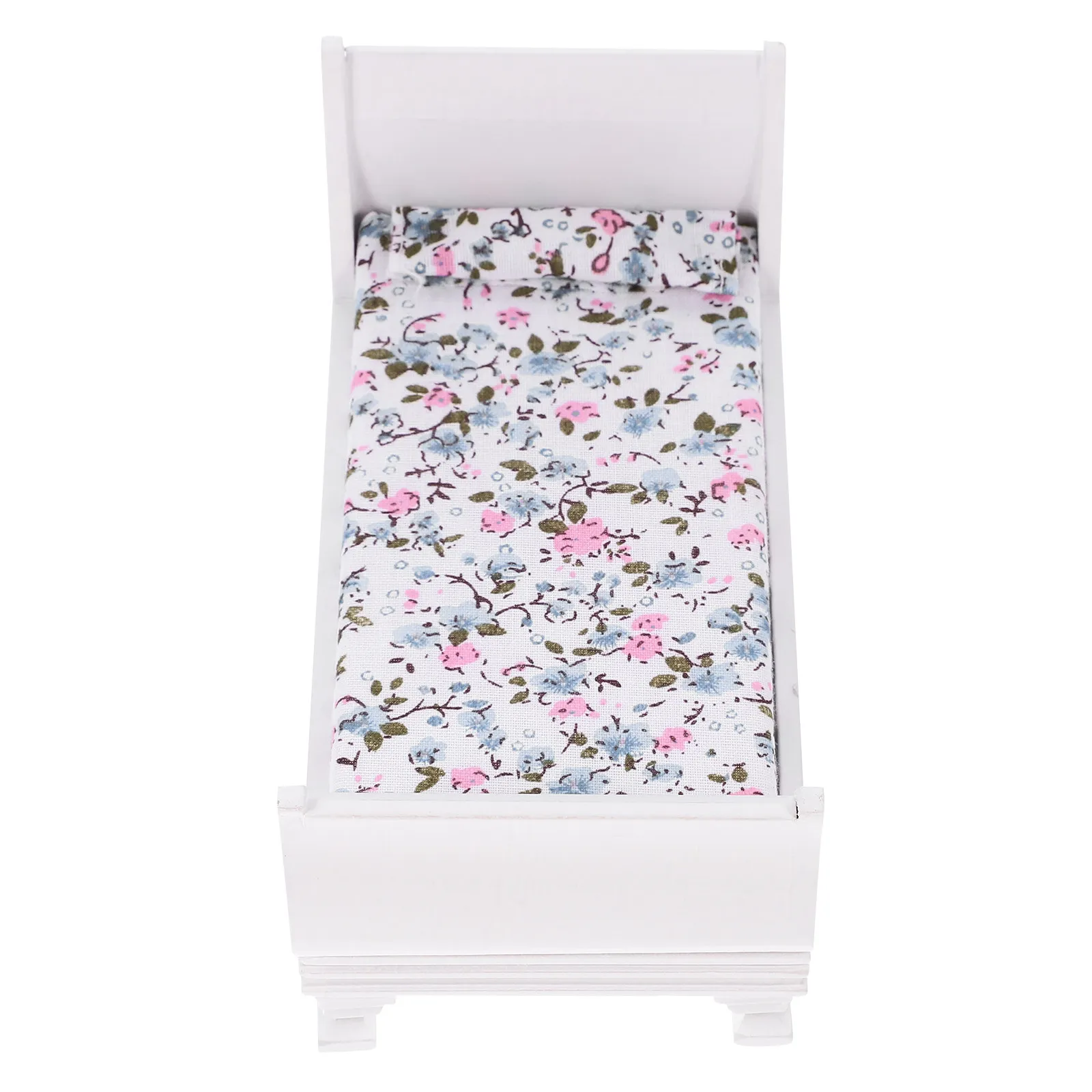 

Miniature Wood Bed Exquisite Color Miniature Furniture Mini House Bedroom Tiny Bed Decoration House Furniture