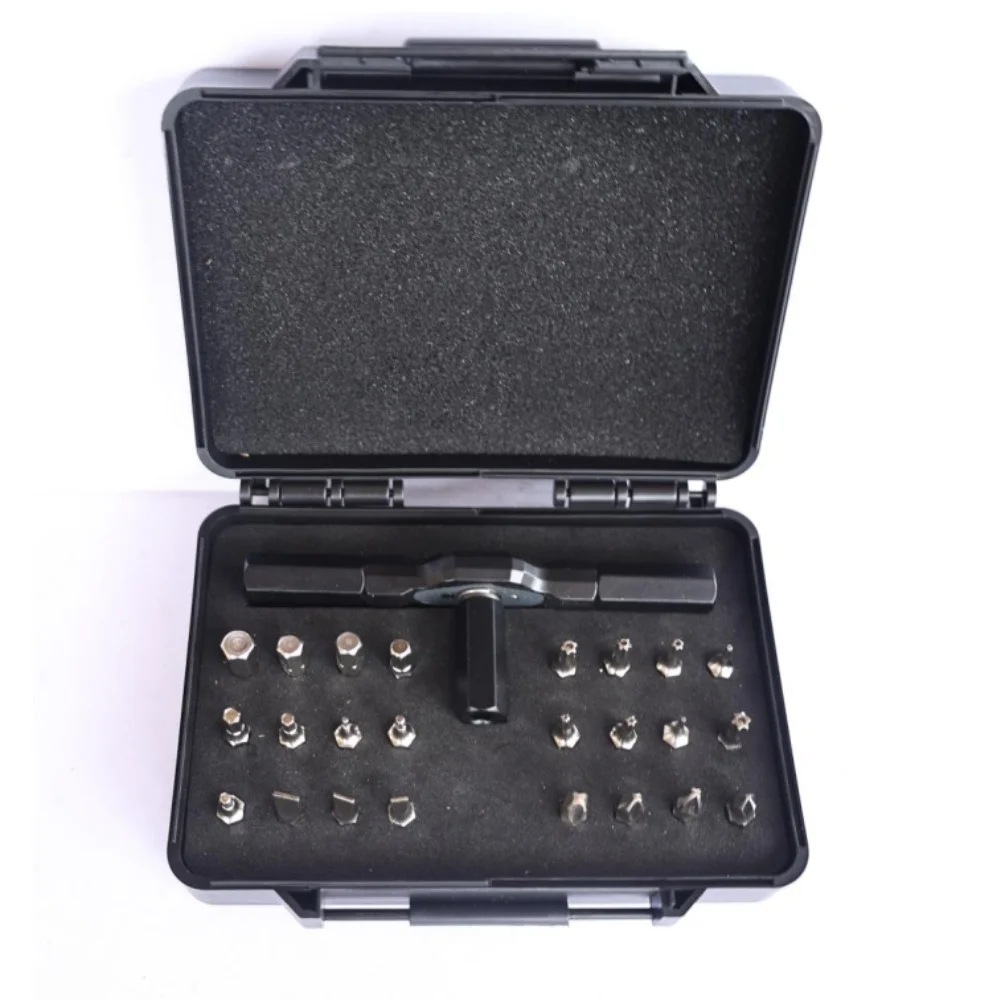 24-in-1 Multifunctional T-Handle Ratchet Tap Wrench Set Thread Tapping Tool Kit with Storage Case for Mechanical Repair DIY
