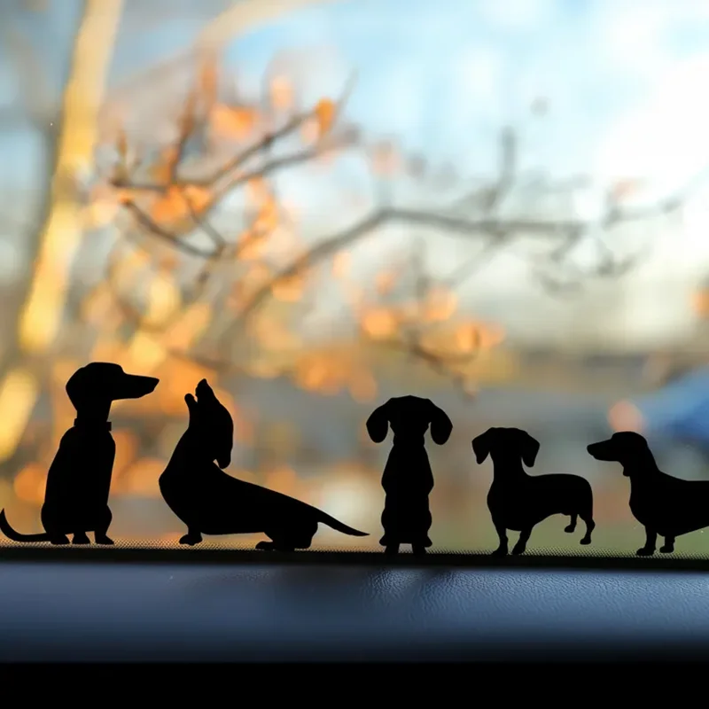 Playful Miniature Dog Set of 10 Car Stickers Decoration Window Bumper Stickers Exterior Accessories Waterproof Pvc Vinyl Decal