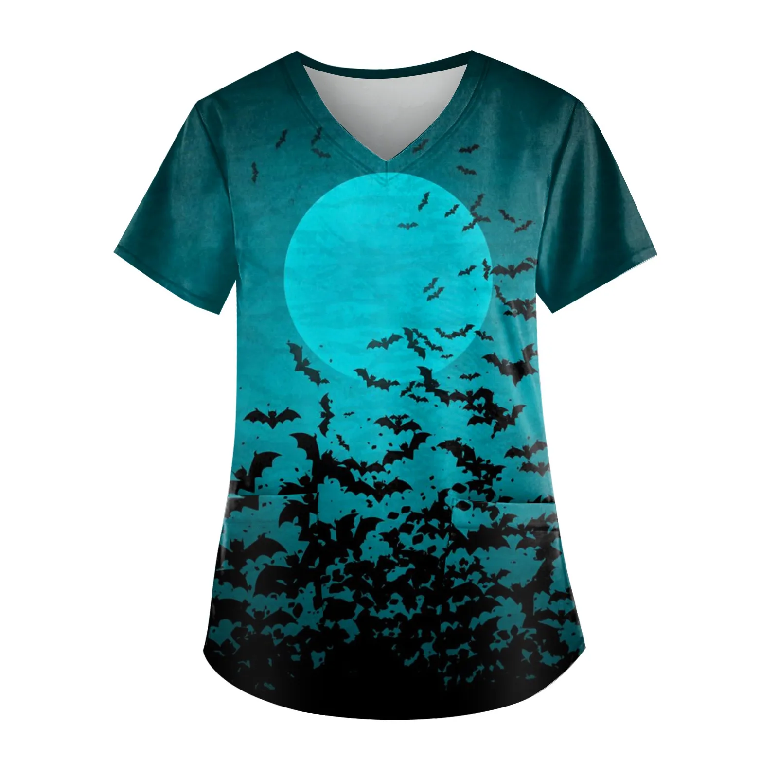 Halloween Bat Pattern T-Shirt Women 3d Print Short Sleeve Casual Top Trendy Festival Costume Party Clothing Halloween Themed - view 5